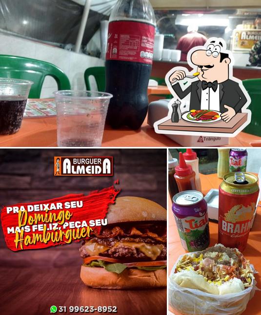 Esta é a imagem ilustrando comida e cerveja no Almeida burguer