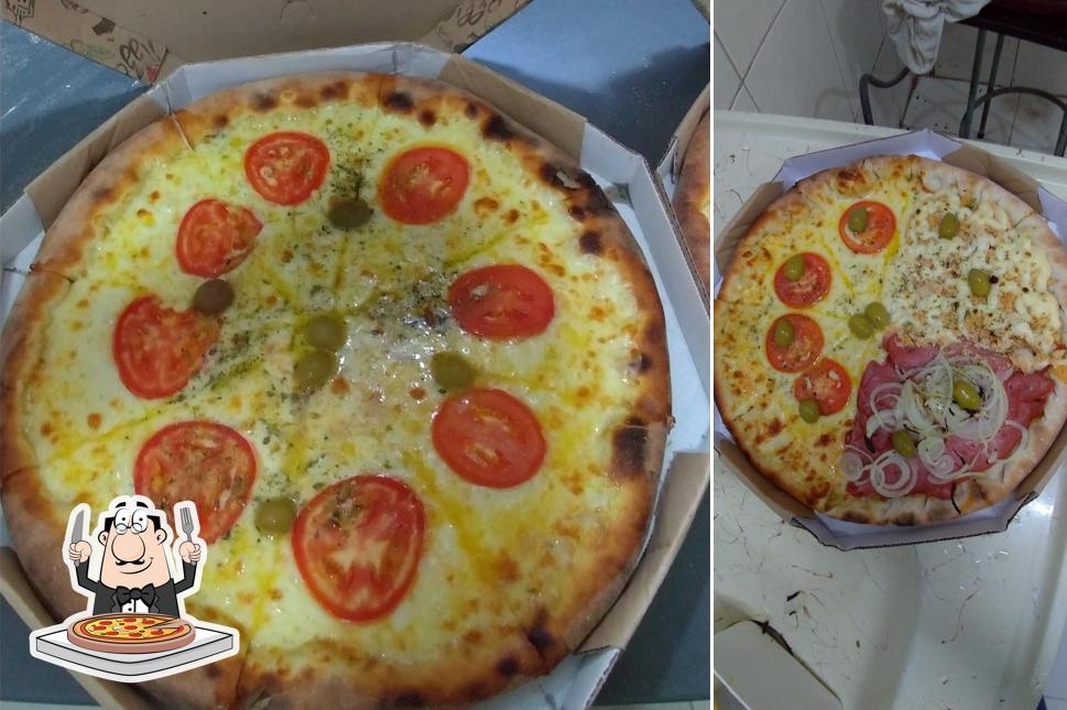 No Pizzaria & esfhiraria Neves, você pode provar pizza