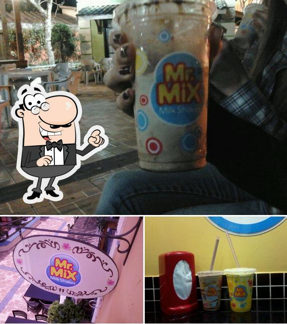 Confira a imagem apresentando interior e bebida no Mr. Mix Milk Shake Ribeirão Pires