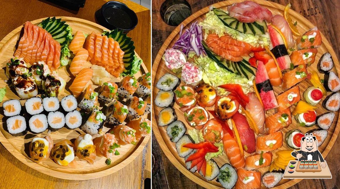 Escolha diferentes opções de sushi