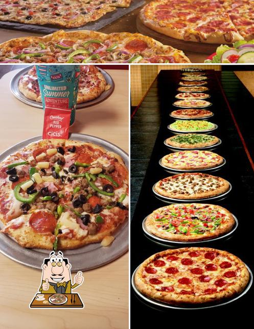 Get pizza at Cicis Pizza