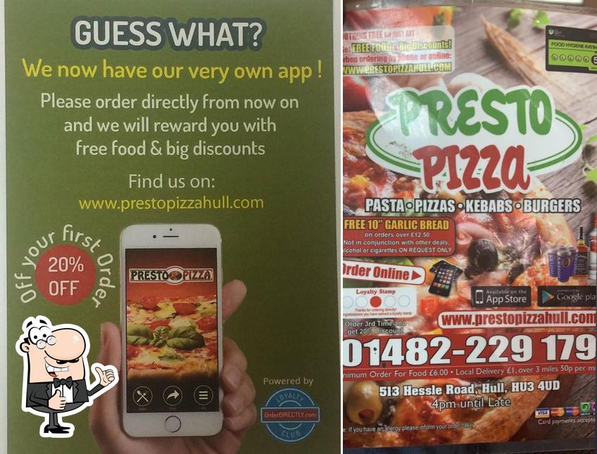 Presto Pizza in Hull Restaurant menu and reviews