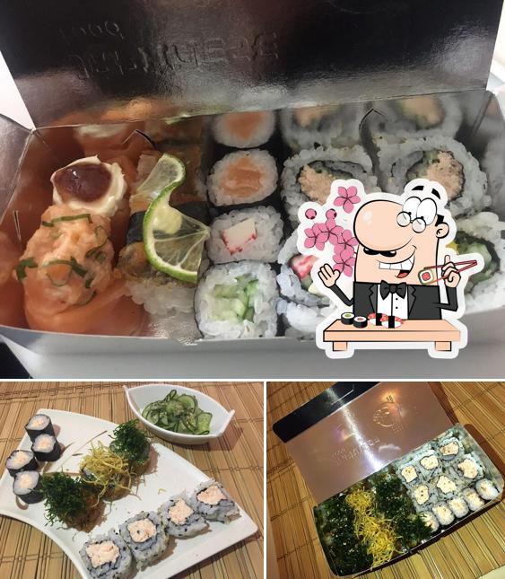 Rolos de sushi são oferecidos por John Hoo Sushi