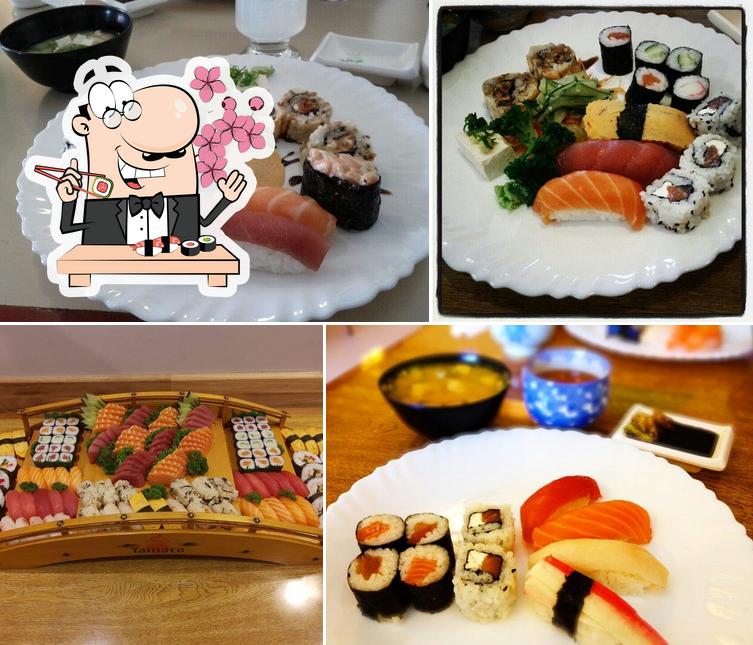Rolos de sushi são disponibilizados no Restaurante Yamato