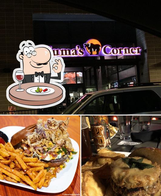 This is the image depicting food and interior at Kuma's Corner Denver