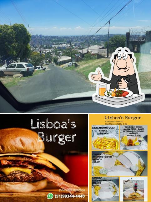 A ilustração do Lisboa's Burger’s comida e exterior