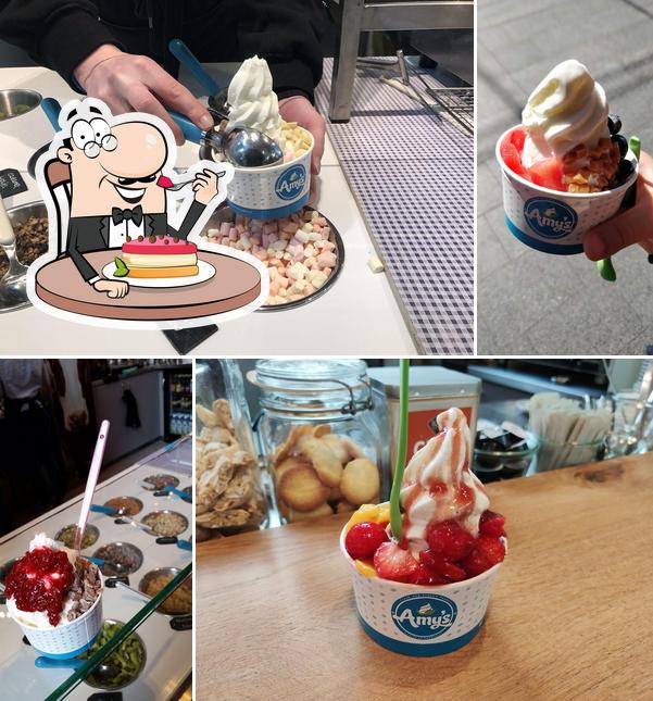 Amy's Frozen Yoghurt Rotterdam sert une sélection de desserts