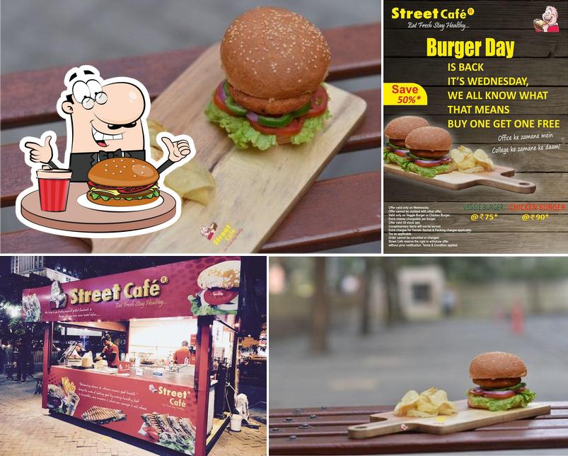Order a burger at Street Cafe
