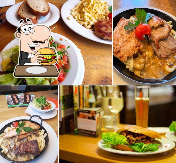 Tómate una hamburguesa en Gasthausbrauerei Neckarmüller