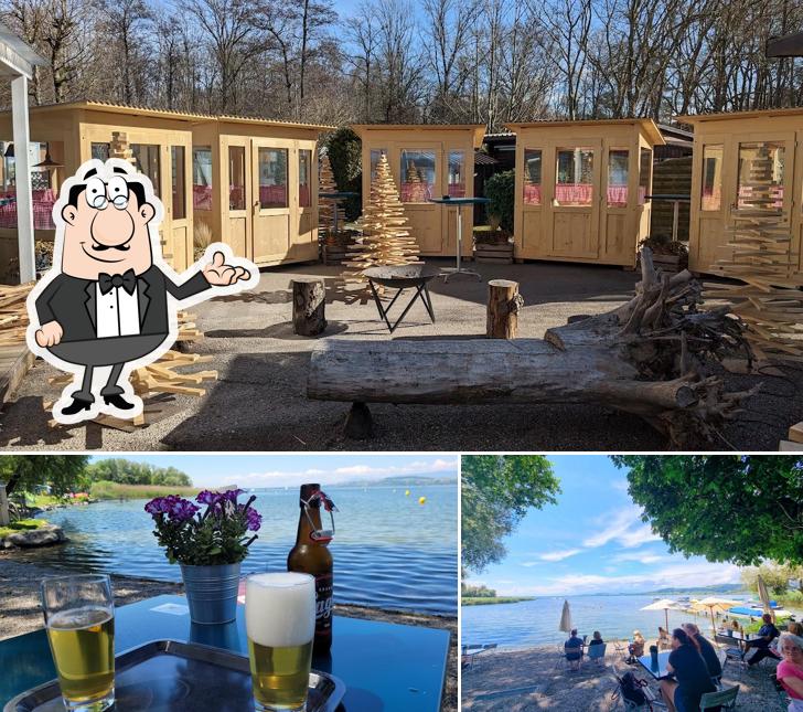 Questa è la immagine che raffigura la interni e cibo di Camping Muntelier