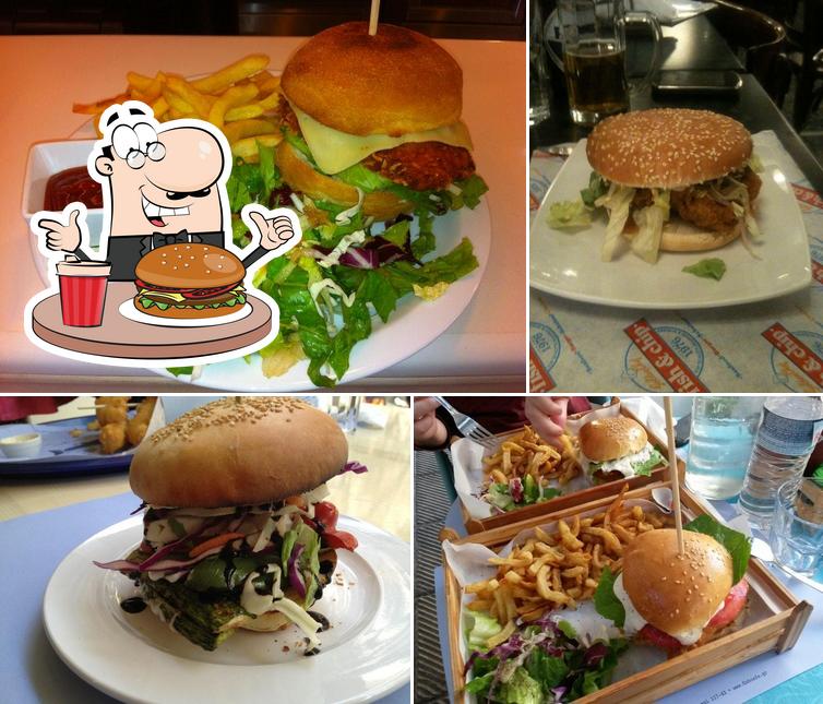 Try out a burger at Fish Cafe
