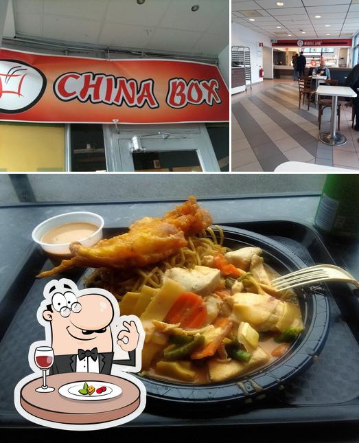 This is the photo displaying food and interior at China Box