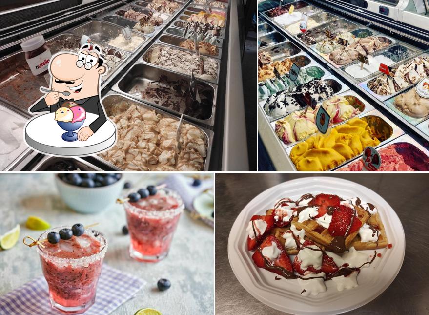 Bar gelateria creperia gusto serve un'ampia varietà di dessert