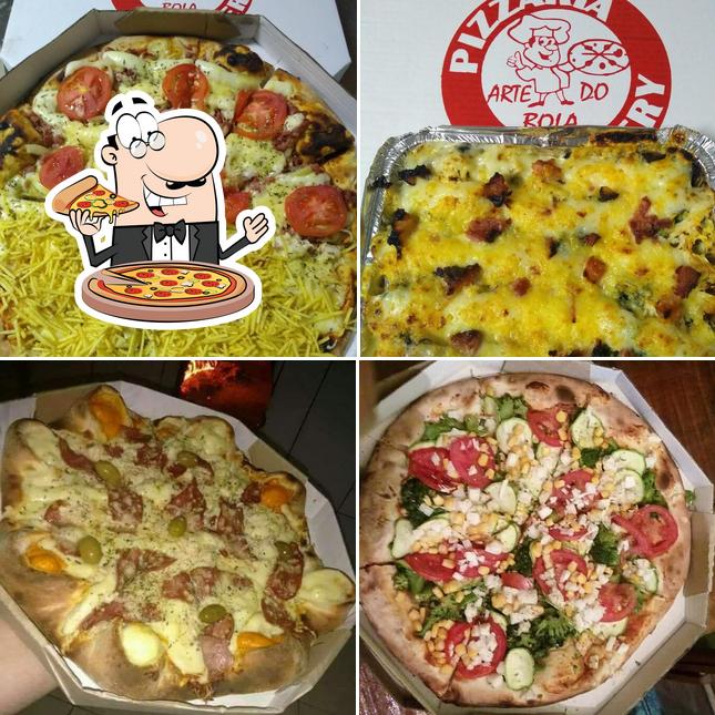 Peça diferentes variedades de pizza