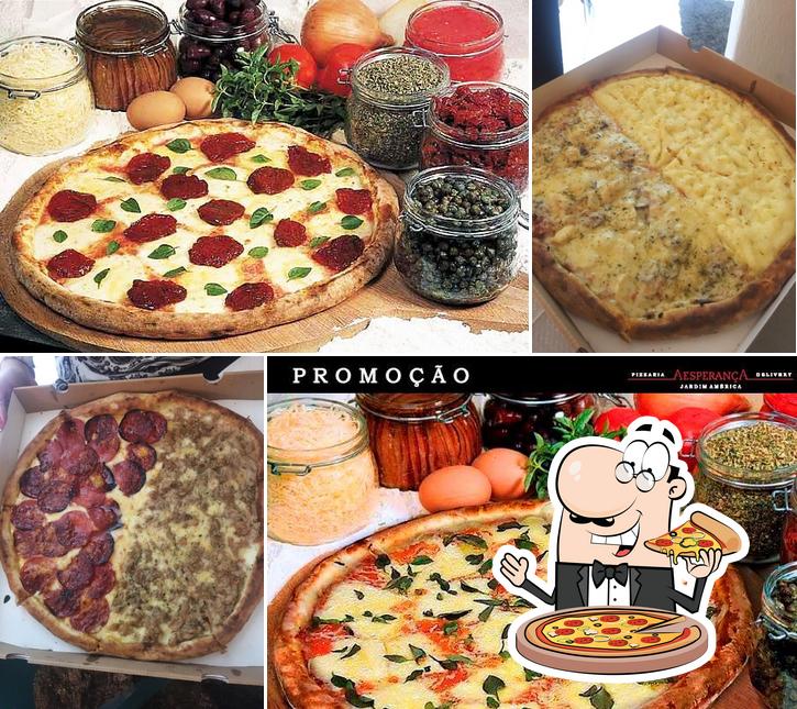 Experimente pizza no Pizzaria A Esperança