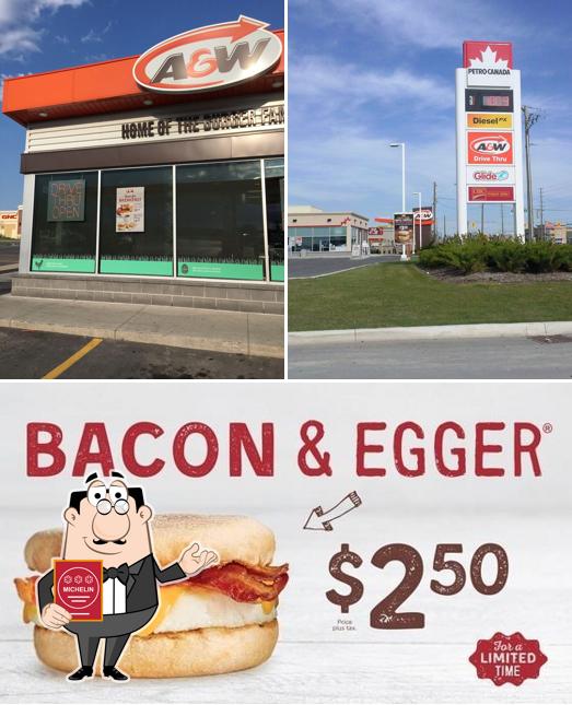 See this picture of A&W Canada