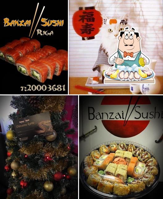 Elige entre las diferentes comidas con marisco que te ofrecen en Banzai Sushi