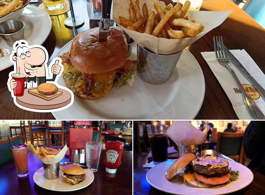 Try out a burger at Hard Rock Cafe