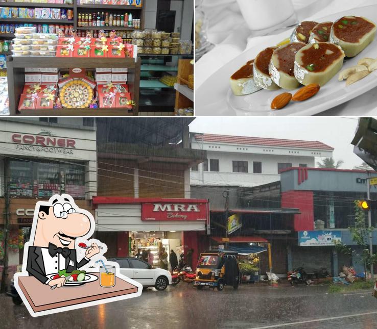This is the picture displaying food and exterior at MRA Bakery (Peringathur)