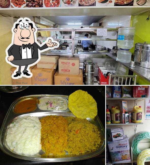 Take a look at the image showing interior and food at CBM Restaurant (Pure Vegetarian)