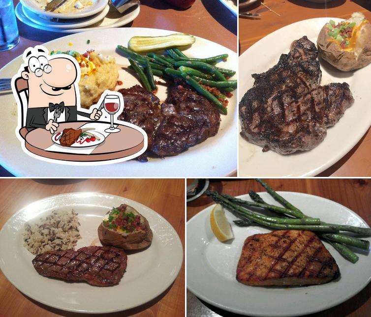 Get meat dishes at Black Angus Steakhouse