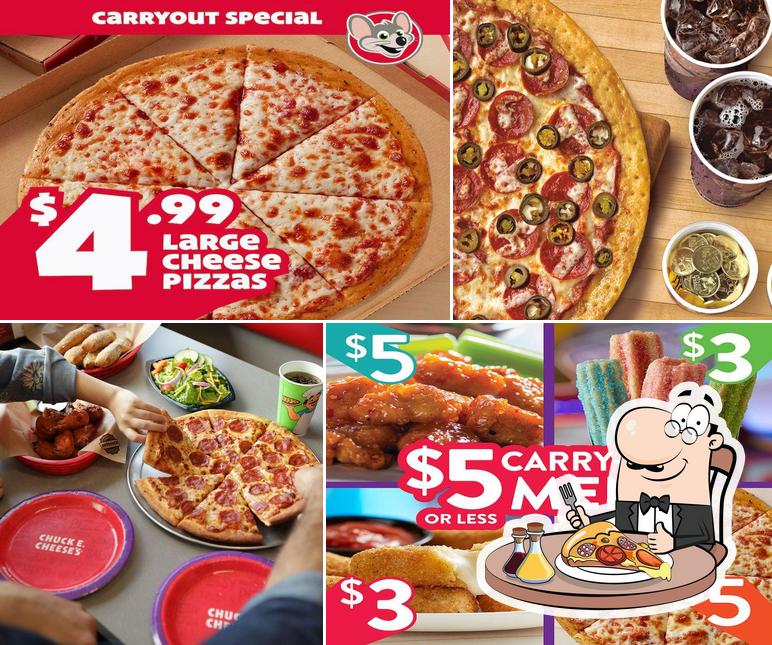 Try out pizza at Chuck E. Cheese