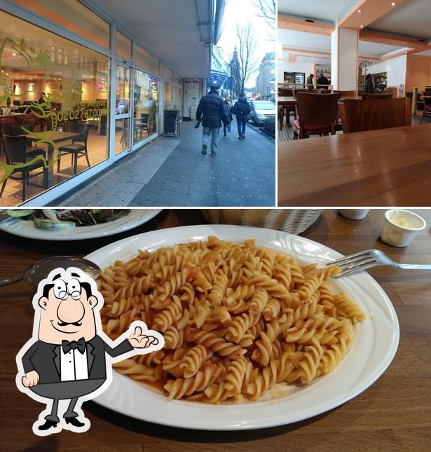 The picture of interior and food at Nudelland