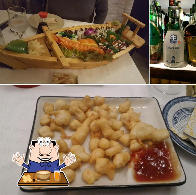 La immagine di cibo e birra da Sushi San