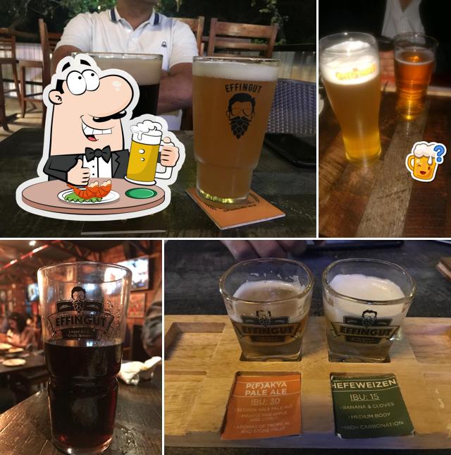 You can get a glass of light or dark beer