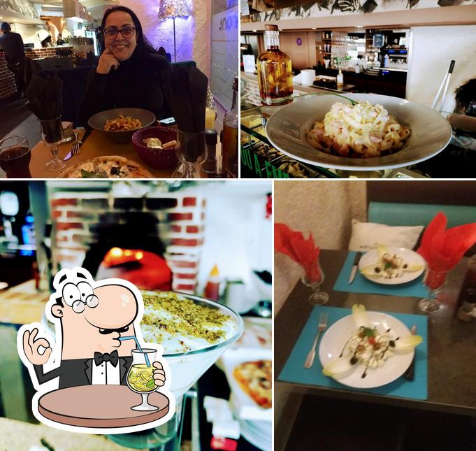 Voici la photo affichant la boire et table à manger sur Pizza Bella annemasse