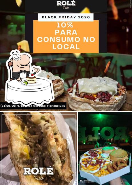 Rolê Pub e Lanches serve uma gama de pratos doces