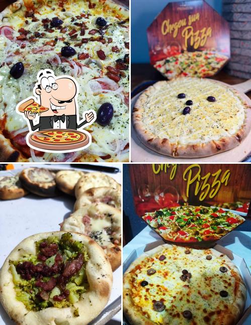 Escolha pizza no Pizzaria e Esfiharia Santi