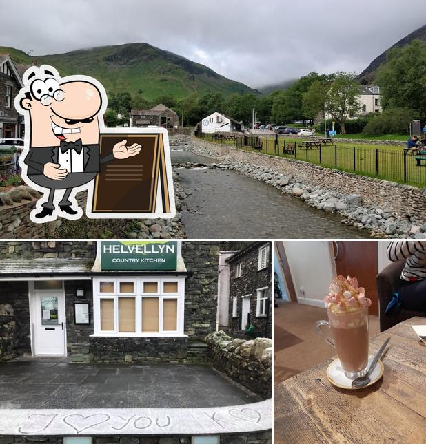 Among different things one can find exterior and beverage at Helvellyn Country Kitchen