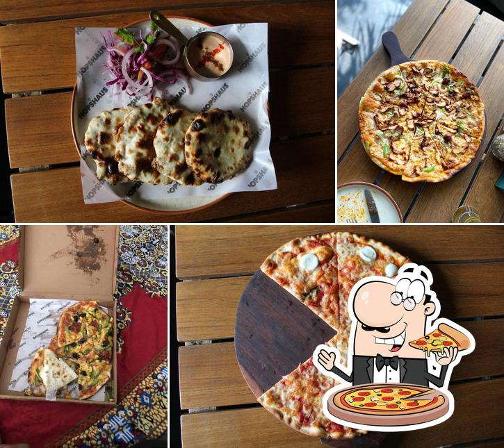 Pick pizza at Hops Haus Brewery