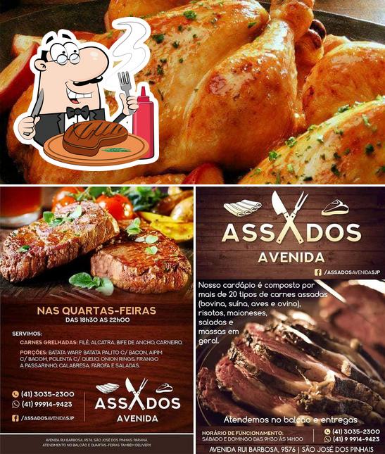 Peça pratos de carne no Assados Avenida