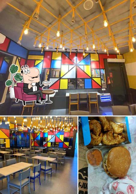 This is the photo showing interior and food at Burger Singh - Big Punjabi Burgers