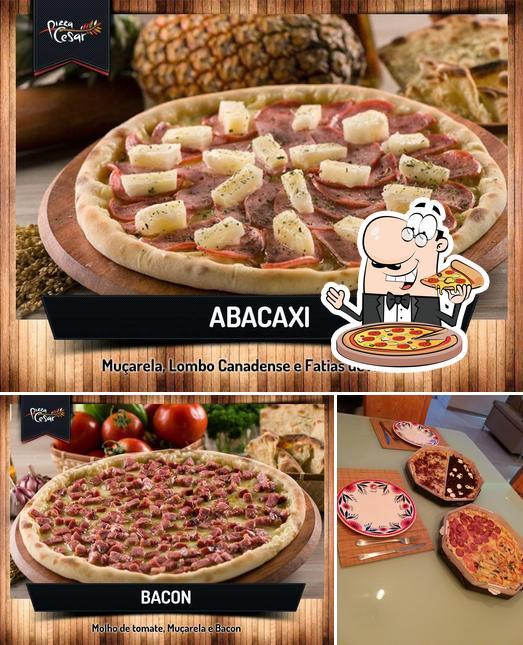 Peça diferentes variedades de pizza