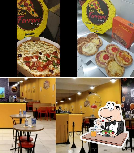 A Don Ferrari Pizzaria se destaca pelo comida e interior