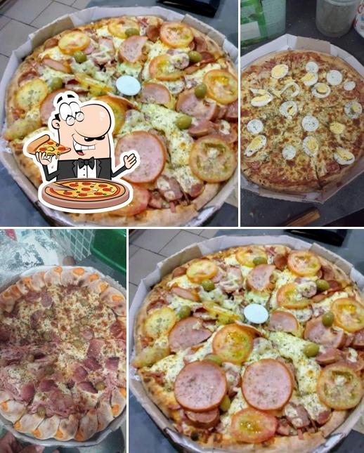 Escolha diferentes variedades de pizza