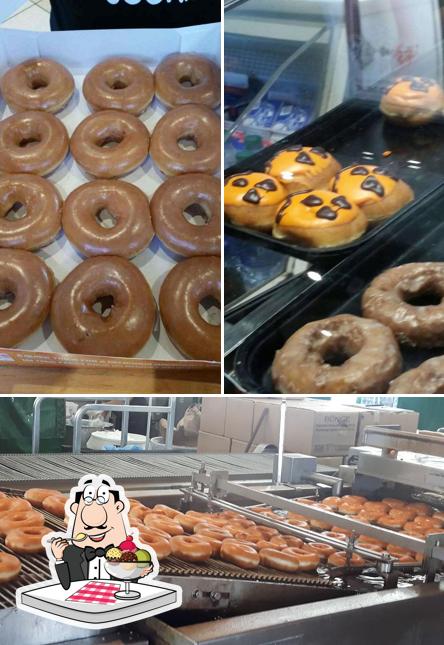 Krispy Kreme Doughnuts serves a variety of desserts