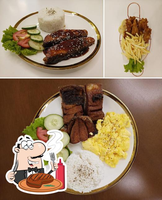 Order meat meals at Coffee and Dreams Cafe