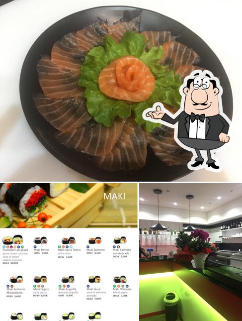 Tra le varie cose da Fast sushi ristorante si possono trovare la interni e cibo