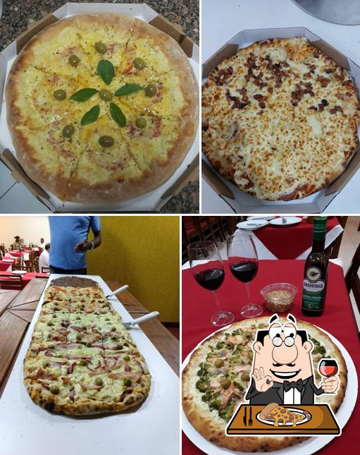 Escolha pizza no Bella Massa Tatui Ltda