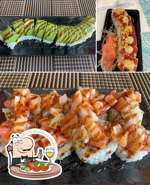 Prueba marisco en Aliboba Cafe Sushi and Grill