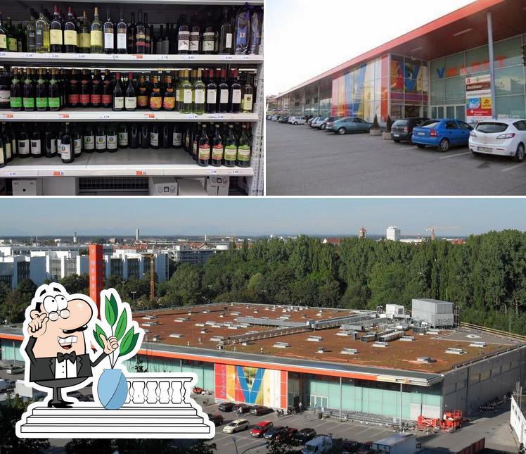 The image of V-Markt’s exterior and beer