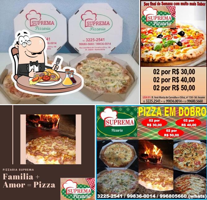 Experimente pizza no Suprema Pizzaria