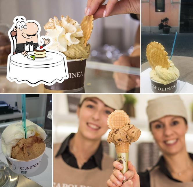 Gelateria CAPOLINEA propone un'ampia varietà di dessert