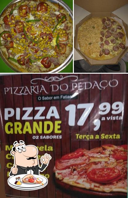 Experimente pizza no Pizzaria Em Pedaços