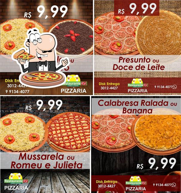 Escolha pizza no Restaurante e Pizzaria VJ