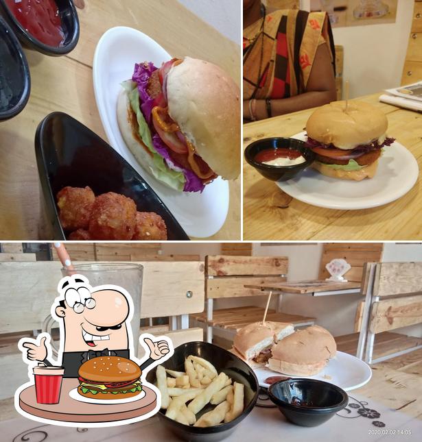 Try out a burger at Wooden Cafe